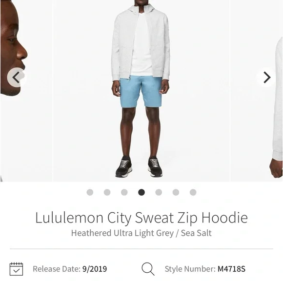 Lululemon City Sweat Zip HoodieHeathered Ultra Light Grey / Sea Salt